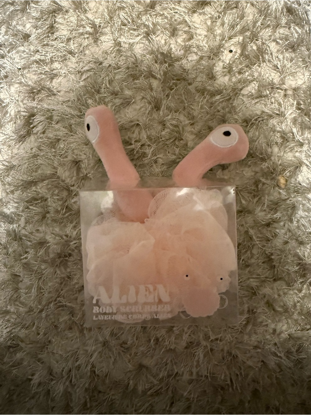 Urban Outfitters Pink Alien Kids Bath Sponge with Plush Eye Stalks
